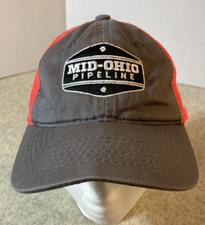 Mid Ohio Pipeline Patch Logo Gray Orange YOUTH Baseball Cap Hat Strapback