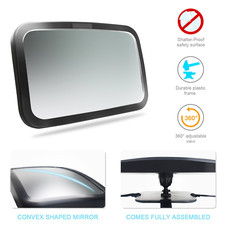 Shynerk Baby Car Mirror, Safety Car Seat Mirror for Rear Facing Infant with Wide