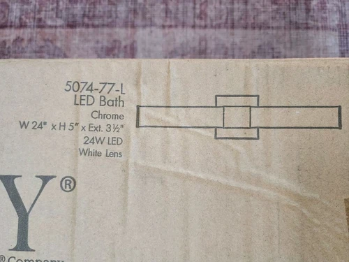 Minka Lavery Vantage 24" 1-Light Chrome LED Vanity Light Bar White Acrylic Shade - Picture 3 of 5