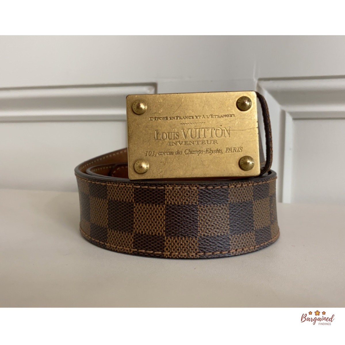 Authentic Louis Vuitton Damier Ebene Coated Canvas Leather