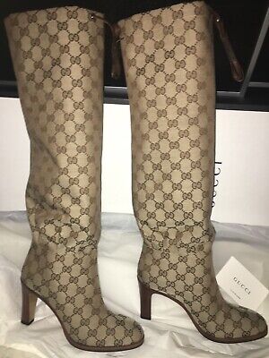 gucci gg canvas boots