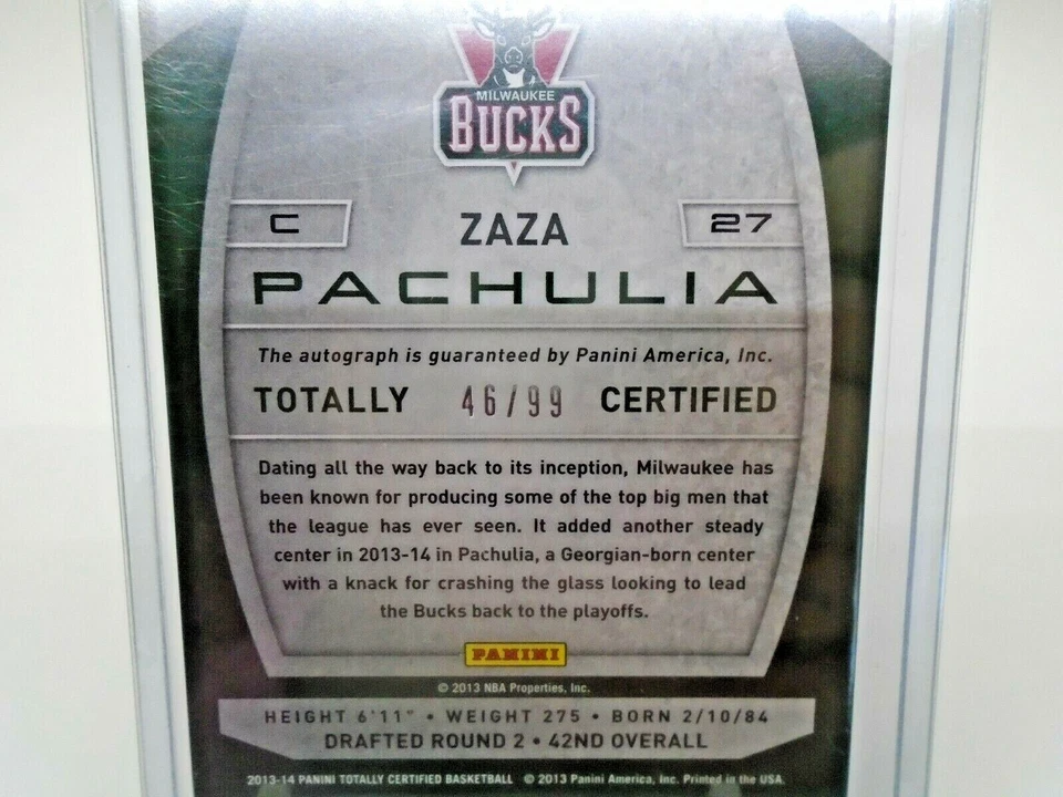 2013-14 TOTALLY CERTIFIED #146 ZAZA PACHULIA AUTO /99 - Image 4 of 4