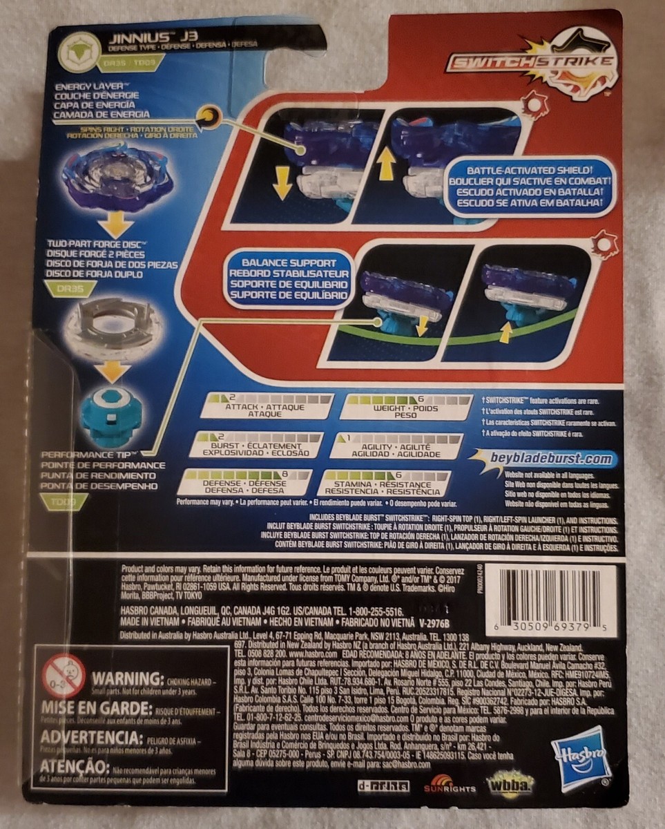 Beyblade Burst Evolution Blast Jinnius J3 Hasbro switch Strike