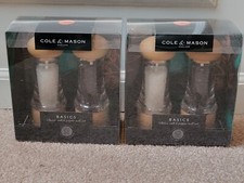 2 ct Cole & Mason Basics Classic Salt Pepper Mill Grinders Set * NEW GIFT READY!