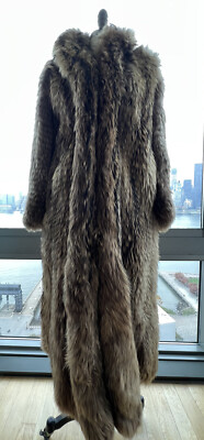 YVES SAINT LAURENT Fourrures VINTAGE -Real Fur Long Coat ✨A Gem