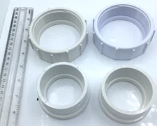 Pentair Lot of 4 (2 Sets) Collar Union Nut U11-200PS & Union Adapter U11-196PS