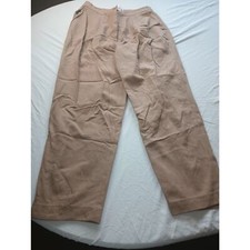 Vintage Wool Pants Joan Leslie Tan Beige Women Size 14 Petite flawed 