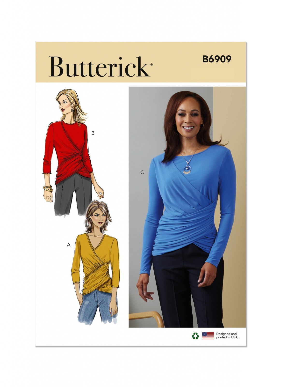 Butterick Easy SEWING PATTERN B6909 Misses' Knit Top Sizes S-XXL