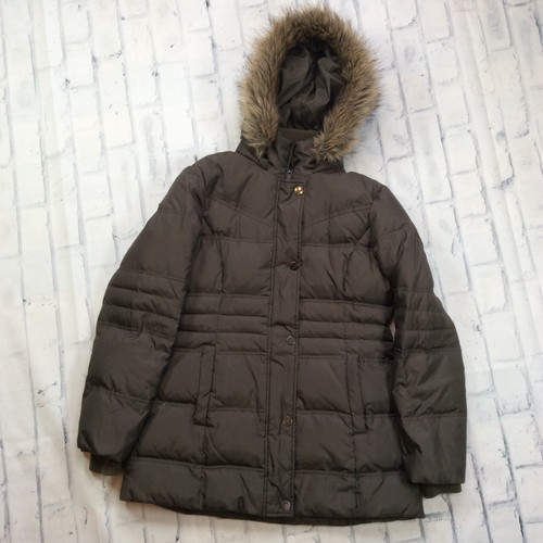 London Fog Womens Quilted Coat Brown 
