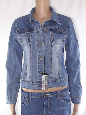 Joyx Jacket Jacket Womens Denim Jeans Fashion Blue Size S Small It 40 Eu 36