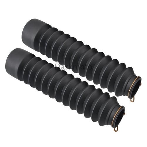 2x Black Motorcycle Front Rubber Fork Boots Shock Absorber Dust Cover Universal - Picture 5 of 12