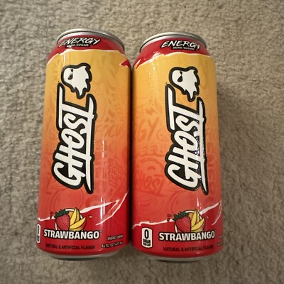 New GHOST Strawbango     Energy Drink 16 Fl Oz New In Hand LOT OF TWO (2)
