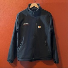 Carhartt Men's Black Soft Shell Full Zip Lined Rain Windbreaker Gorpcore Jacket