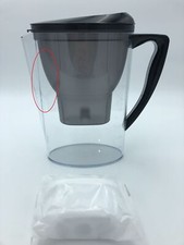 Amazon Basics Wasserfilterkanne 2,3L Schwarz, kompatibel mit BRITA MAXTRA+