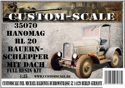 CS 35070 Deutscher Hanomag RL-20 Bauernschlepper mit Dach Customscale 1:35