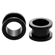 1,2MM - 20MM SCREW BACK EAR TUNNEL STAINLESS STEEL PLUG FLESH BLACK SILVER PLUGS