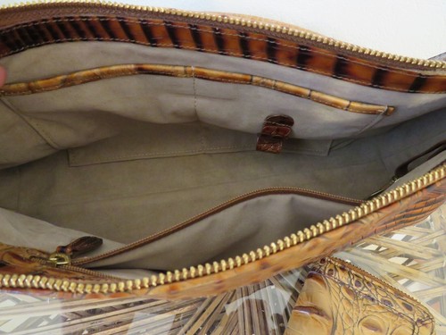 Brahmin Brown Ombré Embossed Alligator Leather Satchel Shoulder Bag & Coin purse - Picture 9 of 15