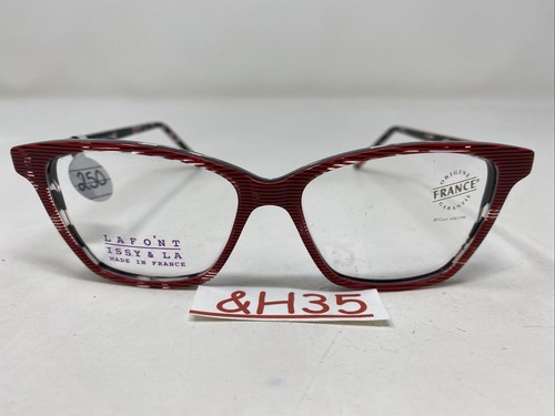 LAFONT ISSY & LA France GUSTO 6099 51-14-137 Red Stripe Eyeglasses Frame &H35 - Picture 8 of 8