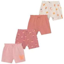 Pekkle Girls Shorts Pink Multicolor 4-Pack Pockets Elastic Waist Drawstring B43