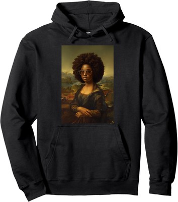Black Mona Lisa Afro African American Black History Unisex Hooded Sweatshirt