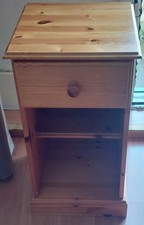 Pine Bedside Cabinet - One Drawer & 2 Shelves (Height: 76cm)