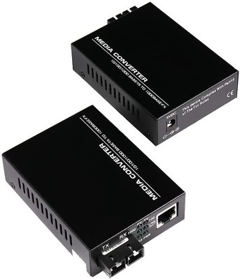 2 PCS MultiMode Dual SC Fiber Gigabit Ethernet Media Converter RJ45 2KM