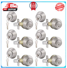 Keyed Alike Double Cylinder Deadbolts Combo Door Locks in Satin Nickel 6Pack