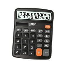 12-Digit Desktop Calculator with Large Display, Big Buttons, Dual Power Black