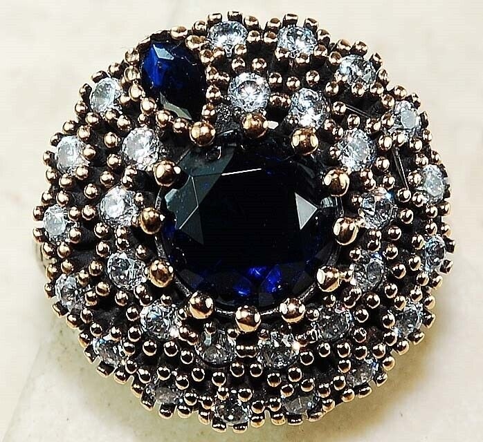 Ottoman Empire 2CT Heat Treated Kyanite 925 Sterling Silver Ring Sz 8.5 Z1-3