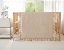 Muslin Cotton 3-Piece Crib Bedding Set for Girls Boys,Ultra Breathable Soft C...