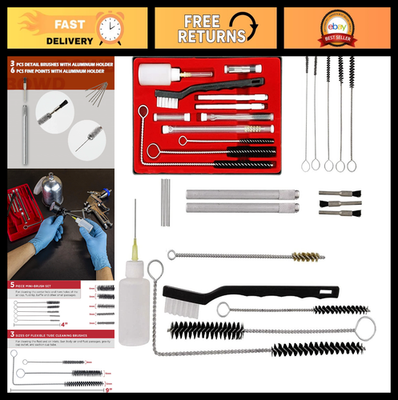 #ad 23 Pcs Professional Cleaning Kit for Spray Guns Airbrushes amp; Pressure Feed Too $30.99