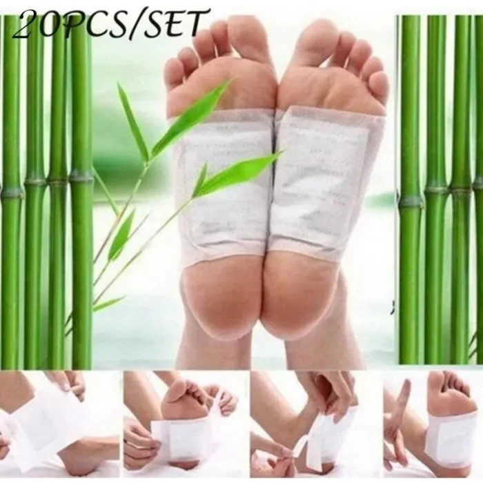 Patchs pieds détox pour jambes lourdes et cellulite : éliminez les toxines avec 20 adhésifs