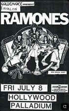 PÓSTER CONCIERTO THE RAMONES LIVE AT THE PALLADIUM 12 X 18 ENVÍO GRATUITO
