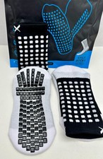 Lux Adult Soccer Grip Socks Black  White Calf Unisex, Anti-Slip Grip One Size