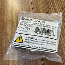 Monoprice Cat6A RJ-45 Keystone FTP, Toolless, 180-Degree, Die Cast, Shielded