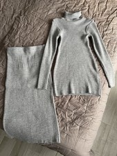 Lezzarine Strickset Strickanzug Strickrock+Pullover Gr.L Wolle Neu