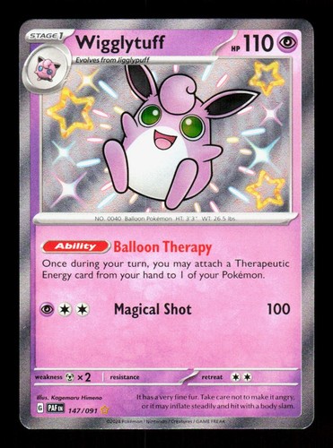 Wigglytuff 147/091 Shiny Rare Paldean Fates Pokemon Holo NM