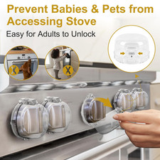 Gas Stove Knob Covers for Child Safety - 5 Pack Universal Size Stove Safety K...