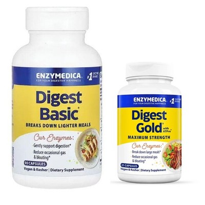 Enzymedica Digest Basic 90 Capsules 10/25+ Digest Gold 21 Capsules 01/24