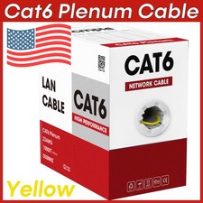 Plenum Cat6 Ethernet Cable 1000 Feet CMP 23AWG Solid UTP 350MHz 10 Gbps Network