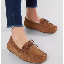 UGG Women's Dakota Brown Suede Moccasin Slippers Leather Lace Size 5