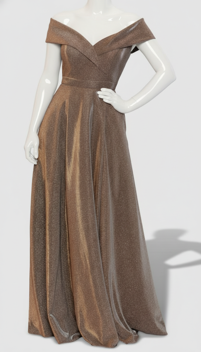 XSCAPE Women's Gold Off-The-Shoulder Sequin-Knit Fit & Flare Gown Dress  Size: 8 | eBay