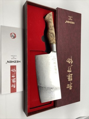 HEZHEN Meat Cleaver & Butcher Knife - 6.8 Inch 67-Layer Damascus