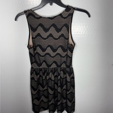 Black and Beige Sleeveless Dress 460