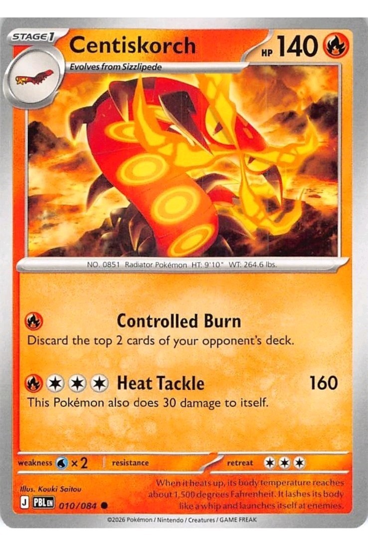 Centiskorch 010/084 Common Pitch Black Pokemon Near Mint