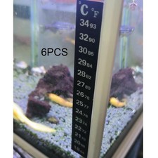 6 Pieces Aquarium Thermometer Strips 18 C-34 C 64 F-93 F Temperature Decals
