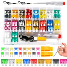 306PCS Fuse Assortment Kit Standard Mini Low Profile with Puller Circuit Tester