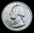 US 1934 P Washington Quarter Dollar Silver 25 Cents BU