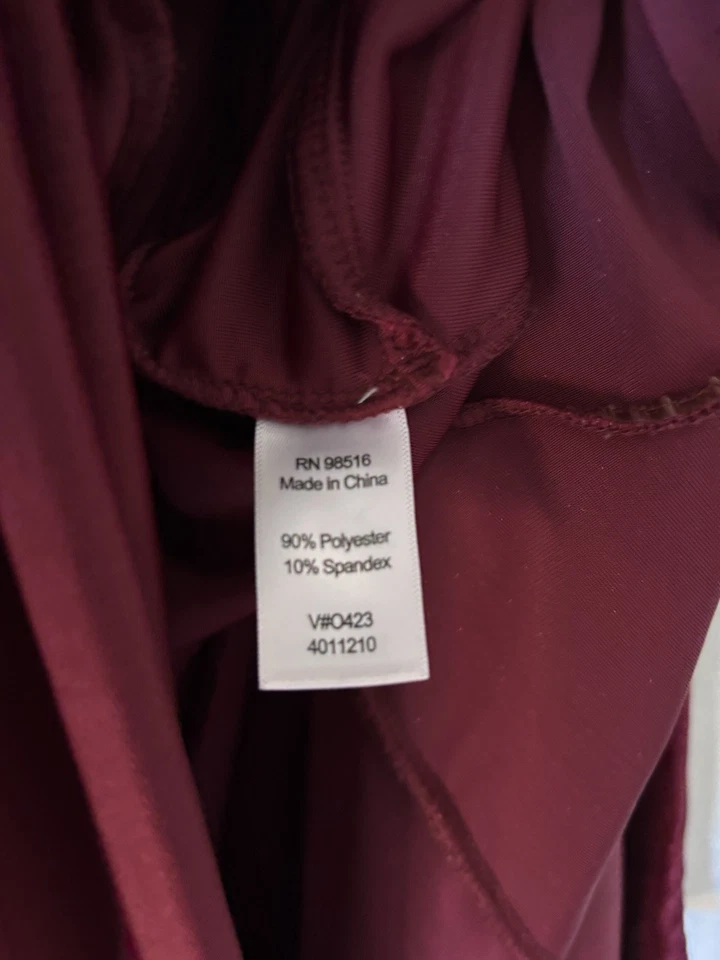 Платье Coldwater Creek Dress XL Petite Red Aline Midi бордовое красное бархатное - Изображение 4 из 4