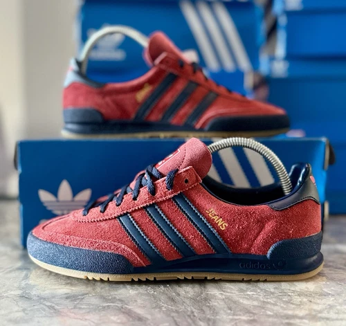 ❤️Brand New adidas Originals Jeans MK2  Vintage Trainers Red Blue UK Size 5❤️